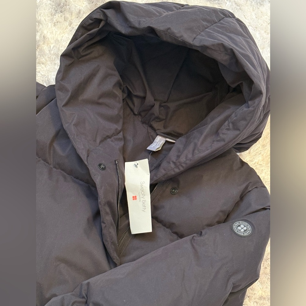 Sweaty Betty Black Womens Cocoon Short Puffer Jacket Size 8US - NWT